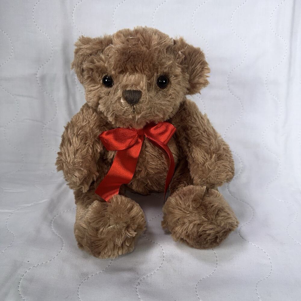 Anico Int’l Teddy Bear w/ Red Bow 8“ Plush Stuffed Animal Brown 2021